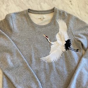 Lucky Brand Embroidered Crane Sweatshirt